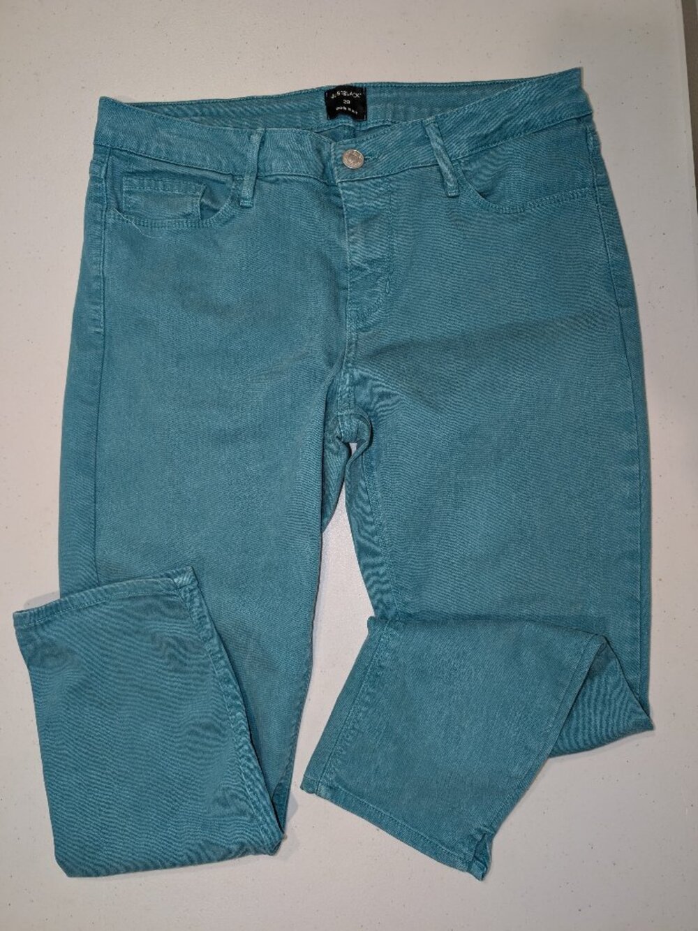 Made in USA 'Just Black' Women's Green Ankle Cut Jeans Size 28 x 22